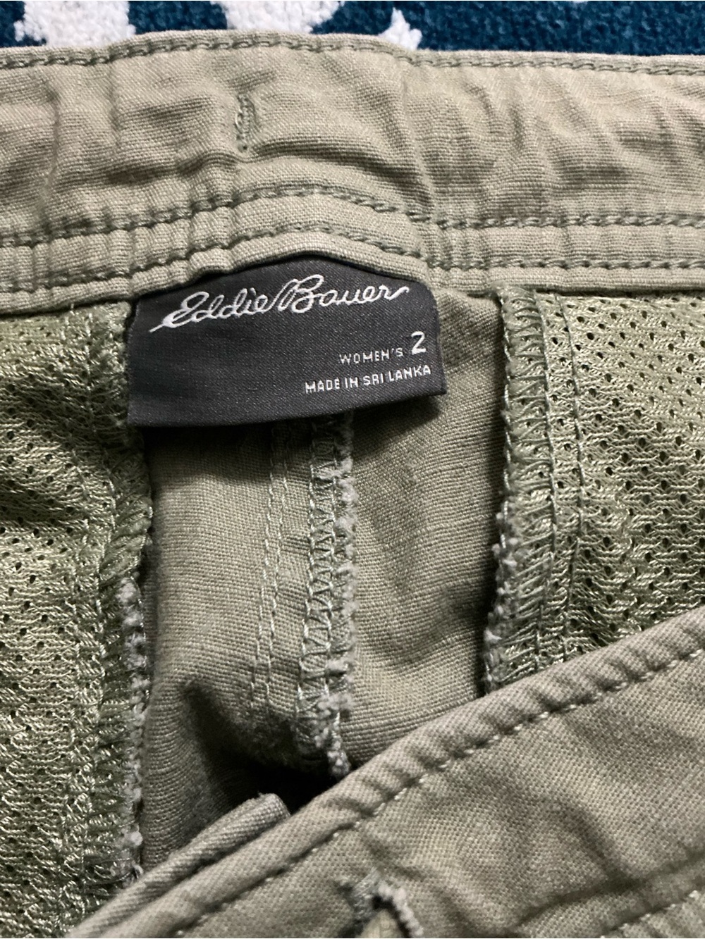 Eddie Bauer Olive Green Flat Front Drawstring Shorts - Picture 13 of 14